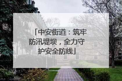 中安街道：筑牢防汛堤坝，全力守护安全防线