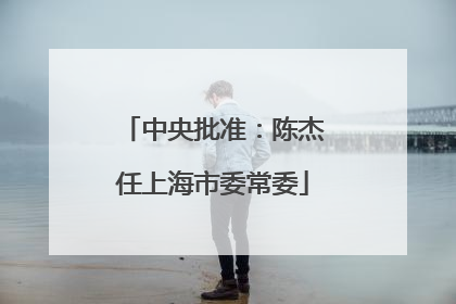 中央批准：陈杰任上海市委常委
