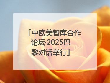 中欧美智库合作论坛·2025巴黎对话举行