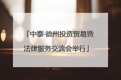 中泰·德州投资贸易暨法律服务交流会举行