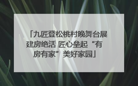 九匠登松桃村晚舞台展建房绝活 匠心垒起“有房有家”美好家园