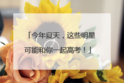 今年夏天，这些明星可能和你一起高考！