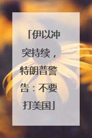 伊以冲突持续，特朗普警告：不要打美国