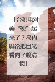 台积电对美“硬”起来了？岛内舆论把目光看向了赖清德