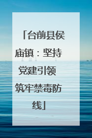 台前县侯庙镇：坚持党建引领 筑牢禁毒防线