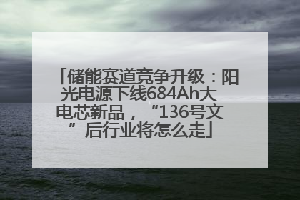 储能赛道竞争升级：阳光电源下线684Ah大电芯新品，“136号文”后行业将怎么走