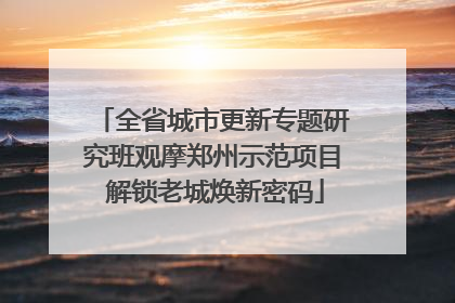 全省城市更新专题研究班观摩郑州示范项目 解锁老城焕新密码