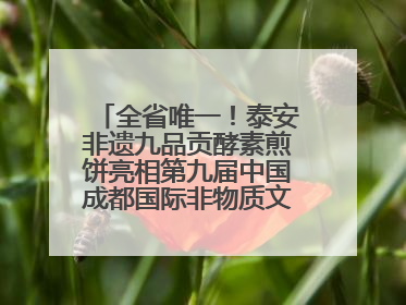 全省唯一！泰安非遗九品贡酵素煎饼亮相第九届中国成都国际非物质文化遗产节