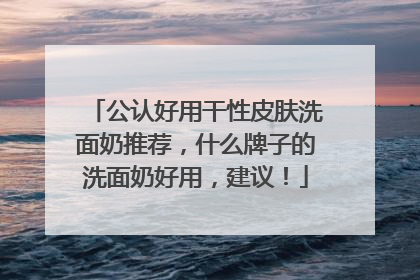 公认好用干性皮肤洗面奶推荐，什么牌子的洗面奶好用，建议！