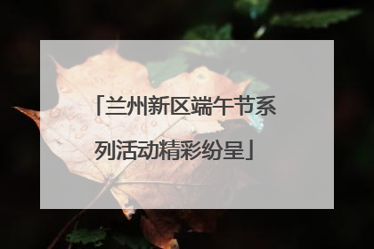 兰州新区端午节系列活动精彩纷呈