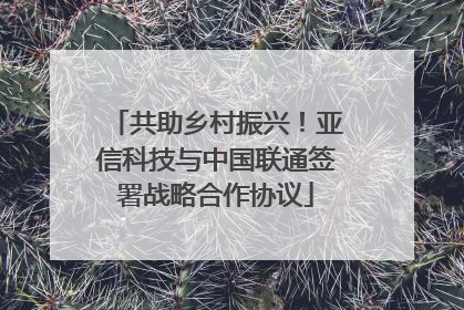 共助乡村振兴！亚信科技与中国联通签署战略合作协议