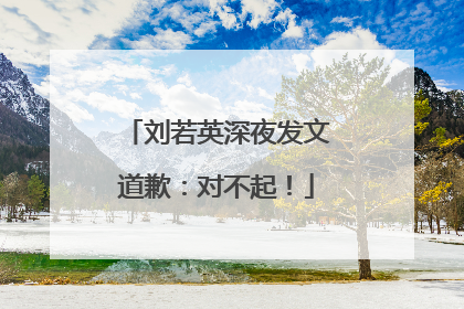 刘若英深夜发文道歉：对不起！