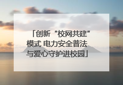 创新“校网共建”模式 电力安全普法与爱心守护进校园