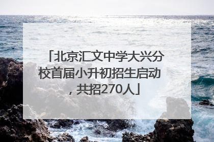 北京汇文中学大兴分校首届小升初招生启动，共招270人