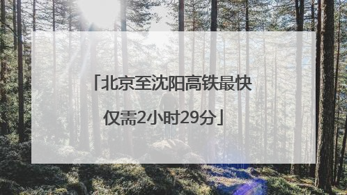 北京至沈阳高铁最快仅需2小时29分