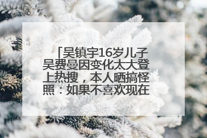 吴镇宇16岁儿子吴费曼因变化太大登上热搜，本人晒搞怪照：如果不喜欢现在的我可以离开