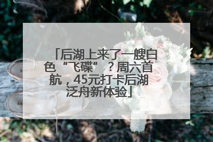后湖上来了一艘白色“飞碟”？周六首航，45元打卡后湖泛舟新体验