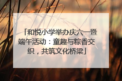 和悦小学举办庆六一暨端午活动：童趣与粽香交织，共筑文化桥梁