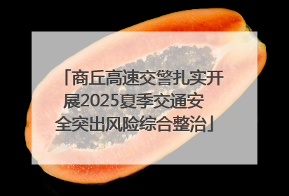 商丘高速交警扎实开展2025夏季交通安全突出风险综合整治