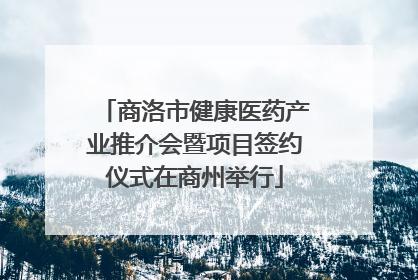 商洛市健康医药产业推介会暨项目签约仪式在商州举行
