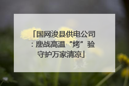 国网浚县供电公司：鏖战高温“烤”验 守护万家清凉