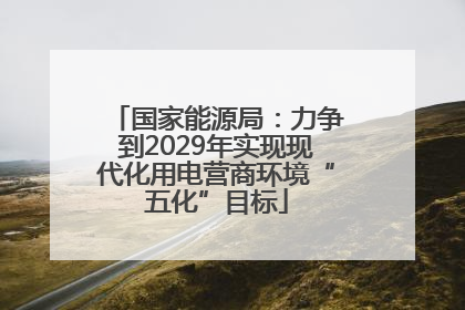 国家能源局：力争到2029年实现现代化用电营商环境“五化”目标