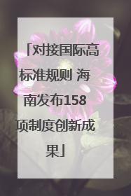 对接国际高标准规则 海南发布158项制度创新成果