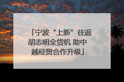 宁波“上新”往返胡志明全货机 助中越经贸合作升级