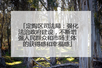 定陶区司法局：强化法治政府建设，不断增强人民群众和市场主体的获得感和幸福感