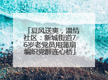 夏风送爽，温情社区：新城街道76岁老党员用蒲扇编织党群连心桥