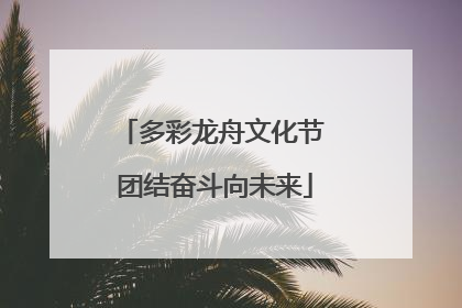 多彩龙舟文化节 团结奋斗向未来
