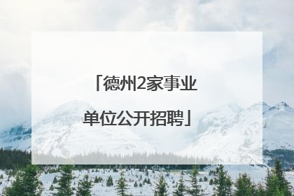 德州2家事业单位公开招聘