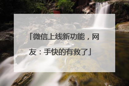 微信上线新功能，网友：手快的有救了