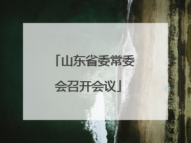 山东省委常委会召开会议