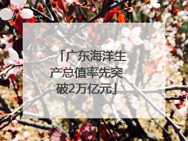 广东海洋生产总值率先突破2万亿元