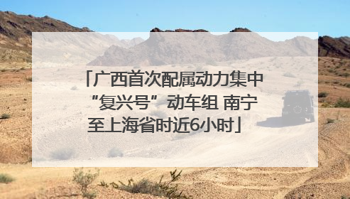 广西首次配属动力集中“复兴号”动车组 南宁至上海省时近6小时