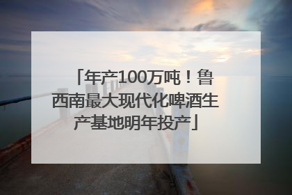 年产100万吨！鲁西南最大现代化啤酒生产基地明年投产