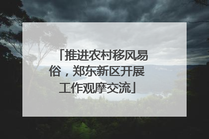 推进农村移风易俗，郑东新区开展工作观摩交流