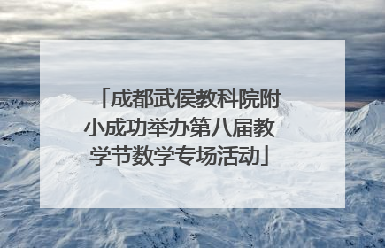 成都武侯教科院附小成功举办第八届教学节数学专场活动