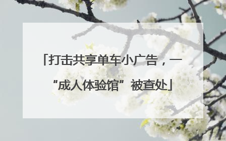 打击共享单车小广告，一“成人体验馆”被查处