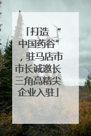 打造 “中国药谷”，驻马店市市长诚邀长三角高精尖企业入驻