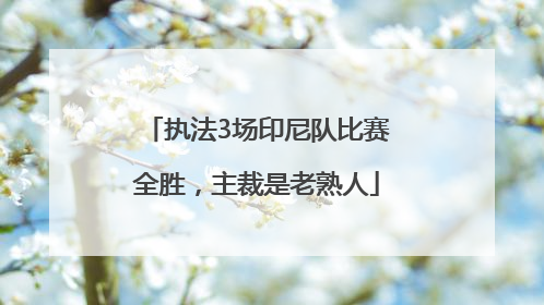 执法3场印尼队比赛全胜，主裁是老熟人