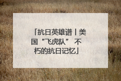 抗日英雄谱丨美国“飞虎队” 不朽的抗日记忆