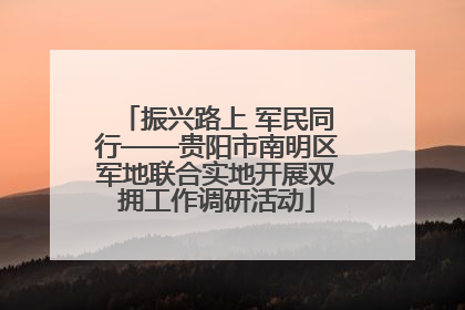 振兴路上 军民同行——贵阳市南明区军地联合实地开展双拥工作调研活动