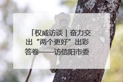 权威访谈｜奋力交出“两个更好”出彩答卷——访信阳市委书记蔡松涛
