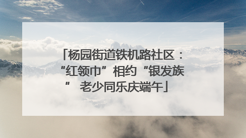 杨园街道铁机路社区：“红领巾”相约“银发族” 老少同乐庆端午