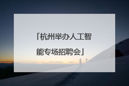杭州举办人工智能专场招聘会