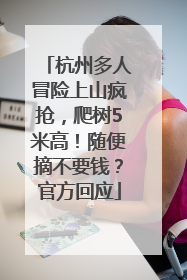 杭州多人冒险上山疯抢，爬树5米高！随便摘不要钱？官方回应