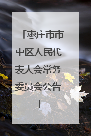 枣庄市市中区人民代表大会常务委员会公告