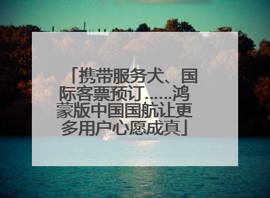 携带服务犬、国际客票预订……鸿蒙版中国国航让更多用户心愿成真